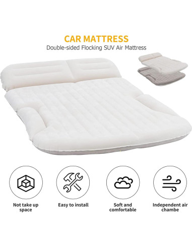 Colchón de Aire SUV KMZ Doble Cara con 2 Almohadas y Bomba