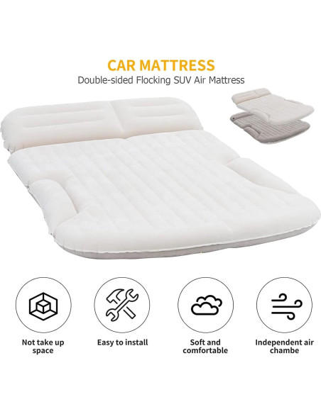 Colchón de Aire SUV KMZ Doble Cara con 2 Almohadas y Bomba