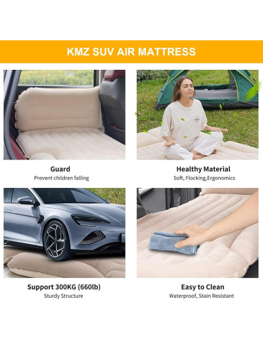 Colchón de Aire SUV KMZ Doble Cara con 2 Almohadas y Bomba