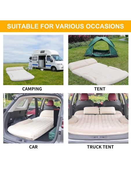 Colchón de Aire SUV KMZ Doble Cara con 2 Almohadas y Bomba