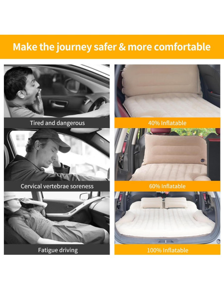 Colchón de Aire SUV KMZ Doble Cara con 2 Almohadas y Bomba