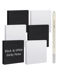 Notas Adhesivas NatureTouch 6 Piezas 3x3" Negro y Blanco