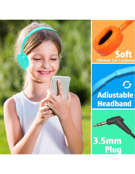 Auriculares con Cable Ladont QS102 para Niños - 8 Colores