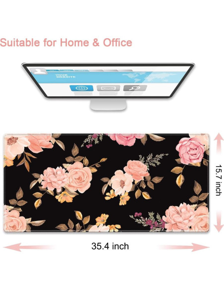 Alfombrilla de Ratón Gaming Grande Pemlari Rosa 90x40 cm Antideslizante