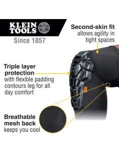 Mangas de Rodilla Acolchadas Klein Tools 60615 S/M Negro 2