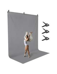 Pantalla de Fondo Gris LimoStudio 2.74 x 3.96 m 150 GSM