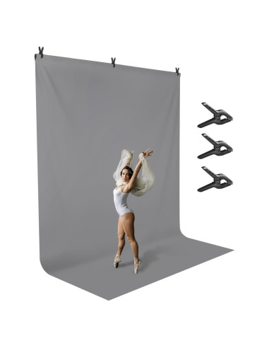 Pantalla de Fondo Gris LimoStudio 2.74 x 3.96 m 150 GSM