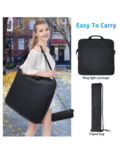 Anillo de Luz IVISII 19" Bi-Color 60W con Soporte y USB