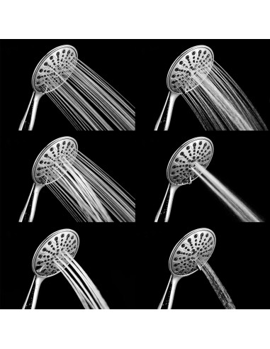 Cabezal de Ducha de Mano Couradric Cromo 6" 6 Modos Alta Presión