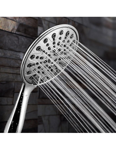Cabezal de Ducha de Mano Couradric Cromo 6" 6 Modos Alta Presión
