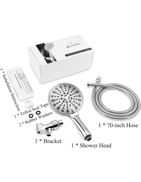 Cabezal de Ducha de Mano Couradric Cromo 6" 6 Modos Alta Presión