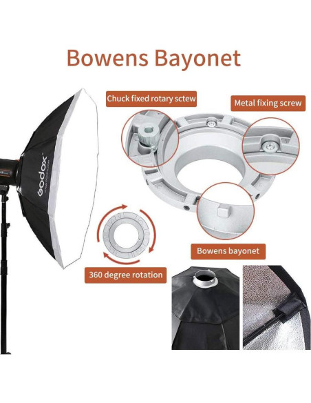 Softbox Octagonal Godox 95cm Montaje Bowens para Fotografía
