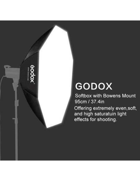 Softbox Octagonal Godox 95cm Montaje Bowens para Fotografía