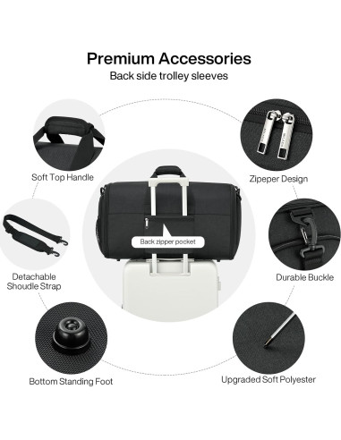 Bolsa de Ropa de Viaje MILADA 2 en 1 Plegable Negro 55L