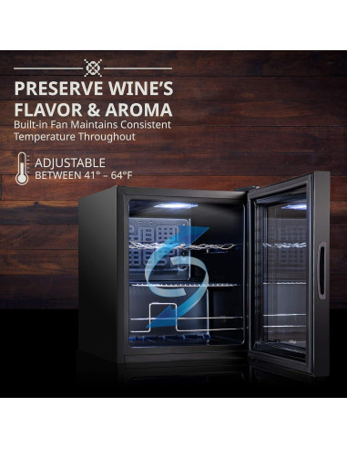 Enfriador de Vino Ivation 12 Botellas Compresor Digital 5-18C