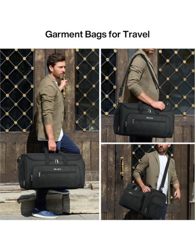 Bolsa de Ropa de Viaje MILADA 2 en 1 Plegable Negro 55L