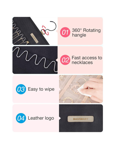 Organizador de Joyería Colgante BAGSMART Mediano Negro