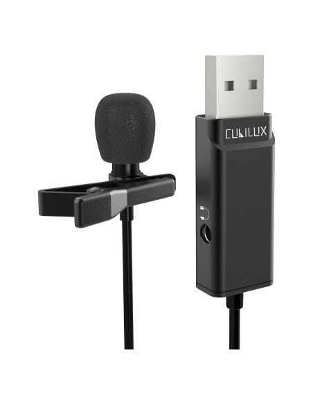 Micrófono Lavalier USB Cubilux Omnidireccional 1.52m Hi-Res