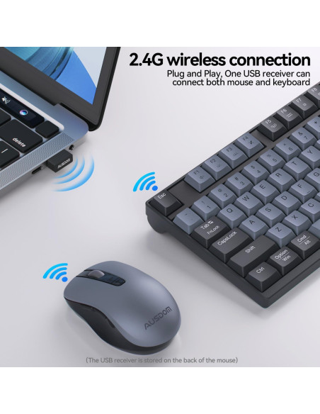 Combo Teclado y Ratón Inalámbrico AUSDOM S5 Pro - 98 Teclas
