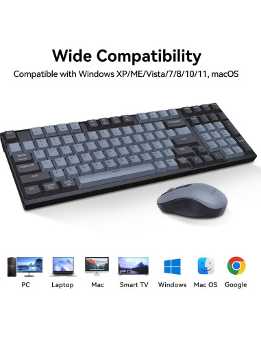 Combo Teclado y Ratón Inalámbrico AUSDOM S5 Pro - 98 Teclas