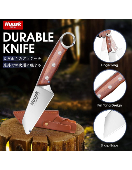 Cuchillo Huusk de Acero al Carbono 10.8 cm para Cocina y BBQ