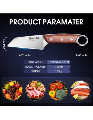 Cuchillo Huusk de Acero al Carbono 10.8 cm para Cocina y BBQ