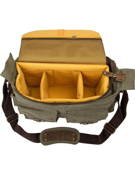 Bolsa de Mensajero para Cámara DSLR P-chaos6039 Verde Ejercito