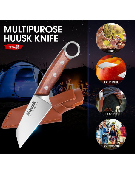 Cuchillo Huusk de Acero al Carbono 10.8 cm para Cocina y BBQ