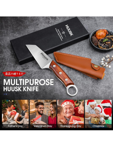 Cuchillo Huusk de Acero al Carbono 10.8 cm para Cocina y BBQ