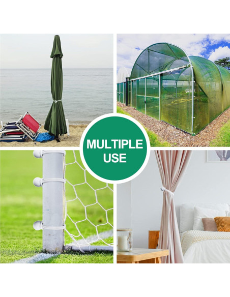 50 Cuerdas Bungee Skytened Blancas 10.16 cm Resistentes UV