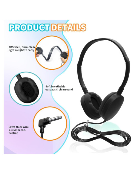 Auriculares con Cable ZHENWAY 002 para Niños - Paquete de 16