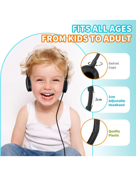 Auriculares con Cable ZHENWAY 002 para Niños - Paquete de 16