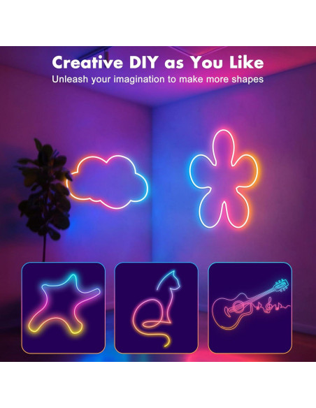 Luces de Neón LED LAFULIT 3m con Control Remoto y App