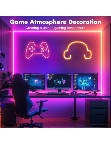 Luces de Neón LED LAFULIT 3m con Control Remoto y App