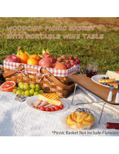 Cesta de Picnic G GOOD GAIN con Mesa de Vino Plegable Roja 2