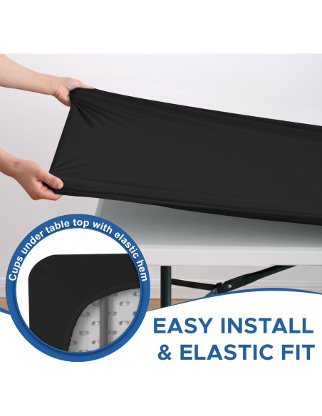 Cubiertas de Mesa Ajustadas Enjoyidea 60x60 cm 2 Piezas Negras