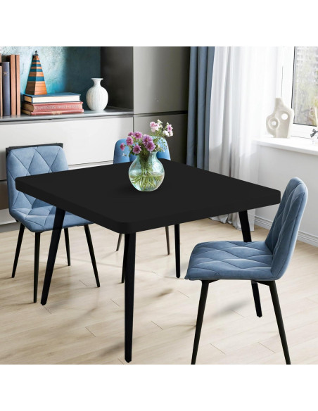 Cubiertas de Mesa Ajustadas Enjoyidea 60x60 cm 2 Piezas Negras