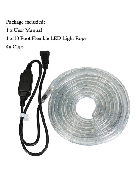 Cuerda de Luz LED 10 pies Buyagn Blanca Cálida Impermeable