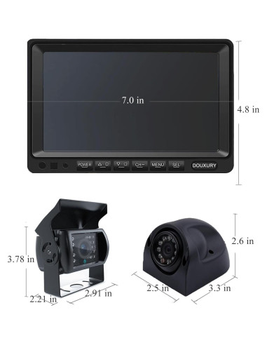 Sistema de Cámara de Respaldo DOUXURY 7" 1080P con 4 Cámaras AHD