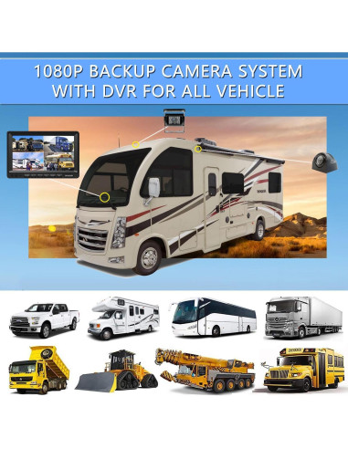 Sistema de Cámara de Respaldo DOUXURY 7" 1080P con 4 Cámaras AHD