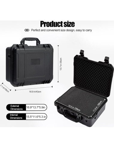 Funda rígida impermeable Moubruk 43x35x15cm con espuma personalizable