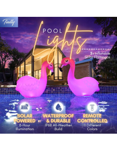 Luces Flotantes de Piscina TIALLY - Flamingo Rosa IP68 2