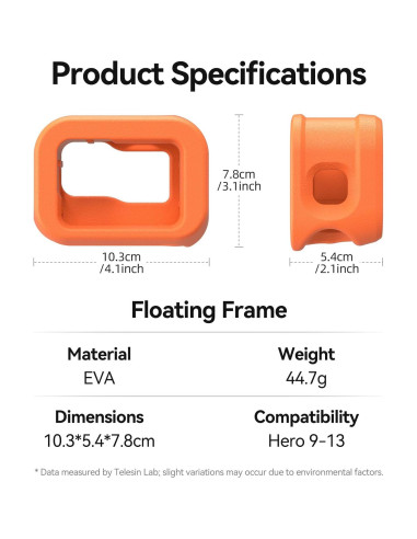 Funda Flotante TELESIN para GoPro Hero 9/10/11/12/13 Negra