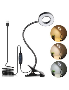 Lámpara de Escritorio LED LuxLumin con Abrazadera Regulable