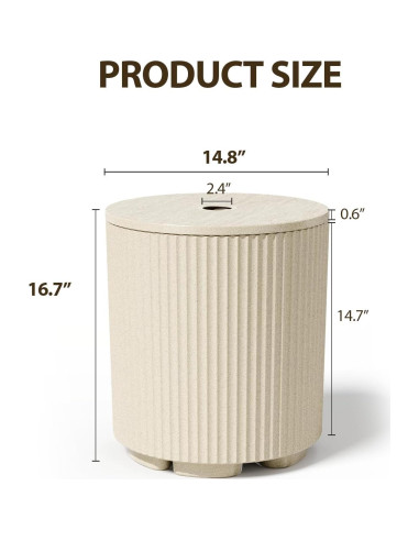 Base de Sombrilla FONTOI Rellenable 43L Beige para Patio