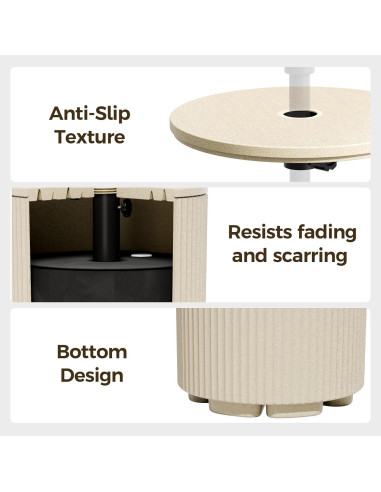 Base de Sombrilla FONTOI Rellenable 43L Beige para Patio