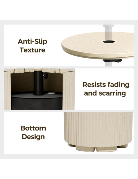 Base de Sombrilla FONTOI Rellenable 43L Beige para Patio