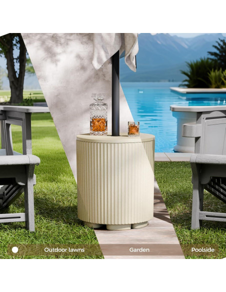 Base de Sombrilla FONTOI Rellenable 43L Beige para Patio