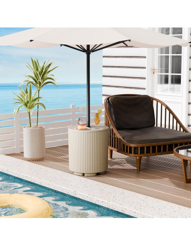 Base de Sombrilla FONTOI Rellenable 43L Beige para Patio