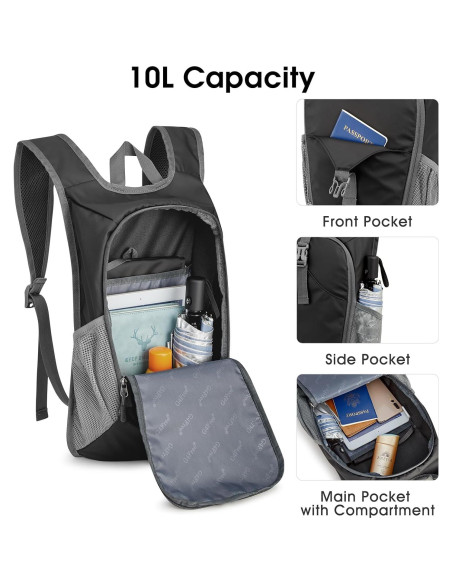 Mochila de Senderismo Plegable G4Free 10L Resistente al Agua